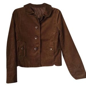 J. CREW JACKET BROWN CORDUROY SIZE 2 BUTTON FRONT